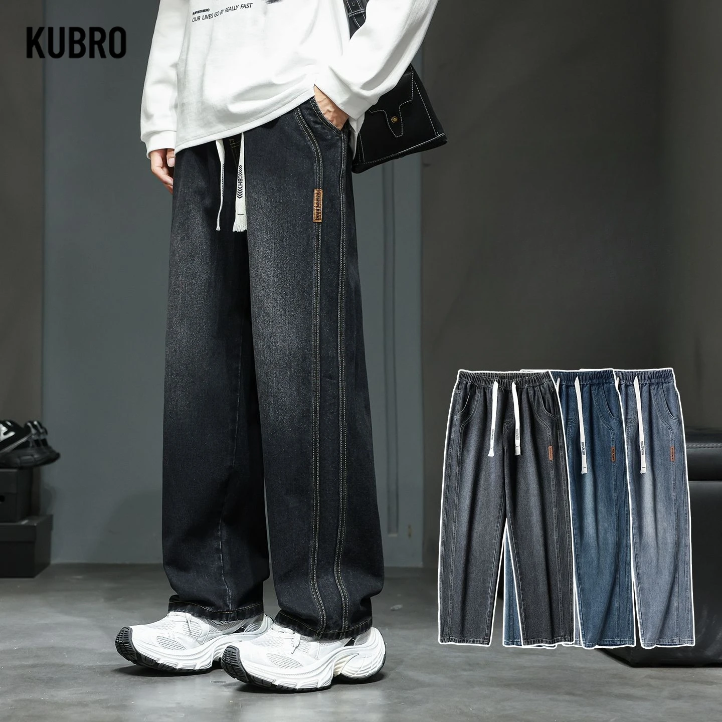 

Men's Autumn Straight-leg Loose Trendy Wide-leg American High Street Versatile Casual Long Pants That Make Men Look Slimmer