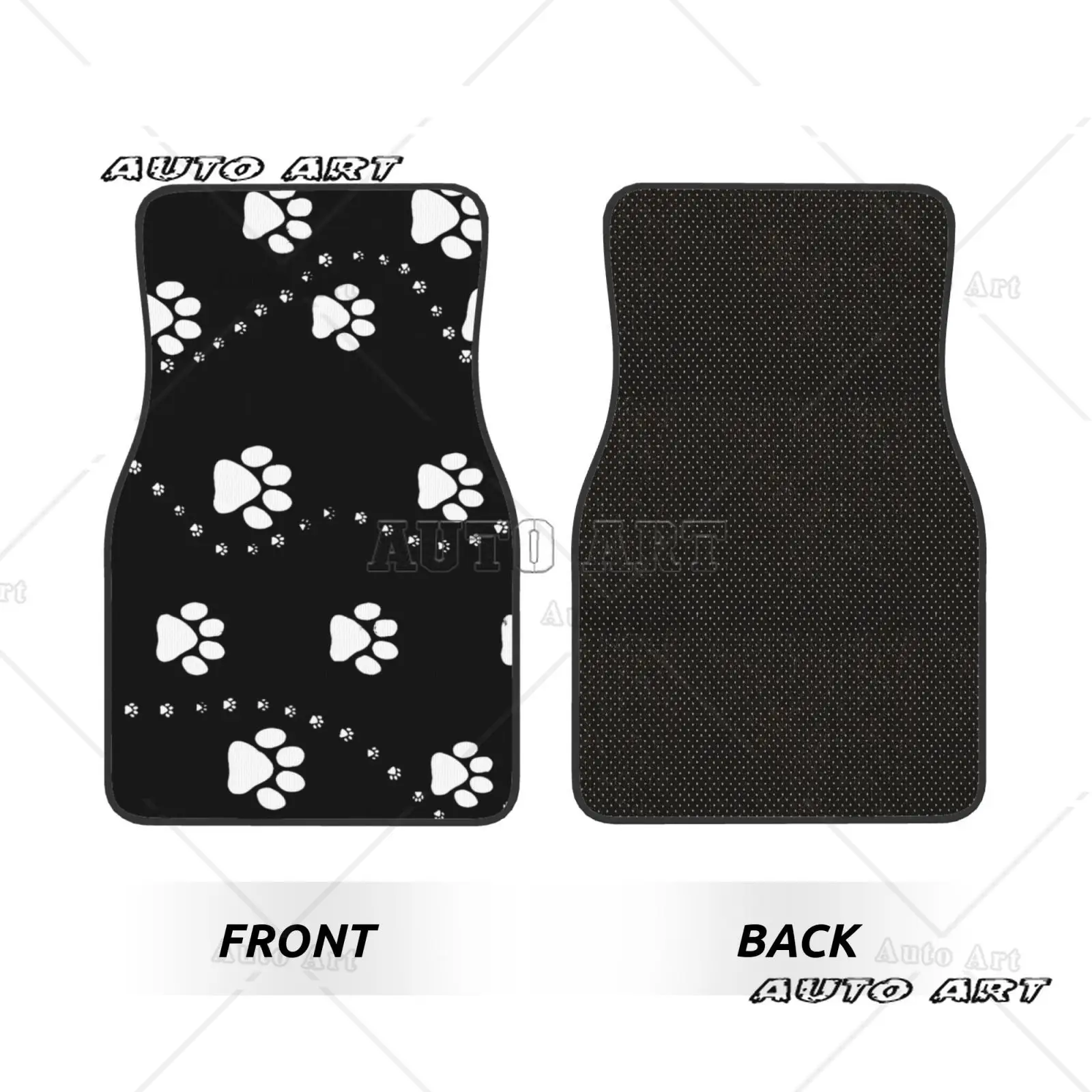 Animal Paw Print Pattern Car Floor Mat Front and Rear Carpet 4 Pieces Animal Print Suitable for All Car Floor Mats