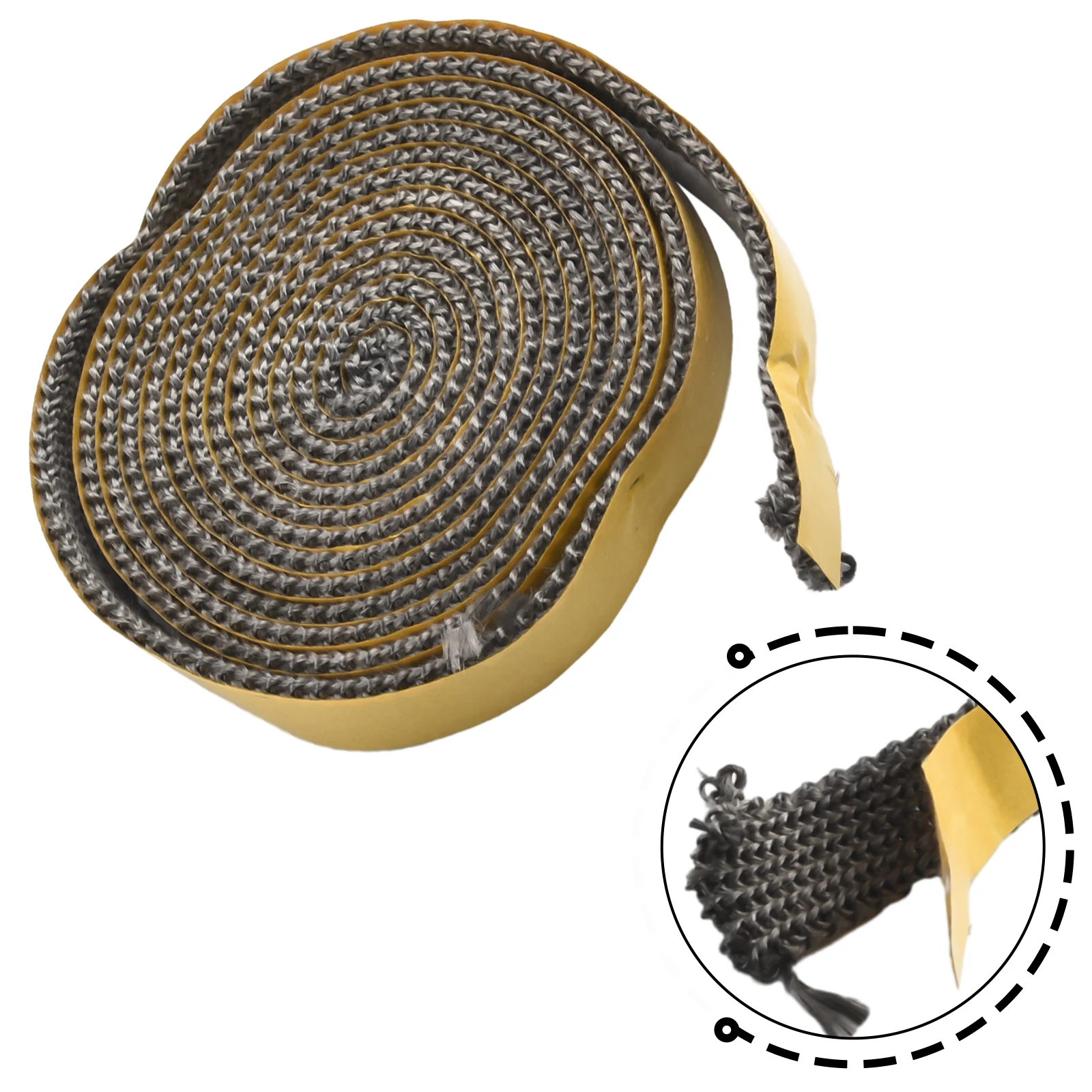 Sealing Strip Stove Rope Chimney Door Seals Fiberglass Fireplace Lightweight Temperature Resistance 2.5m Length