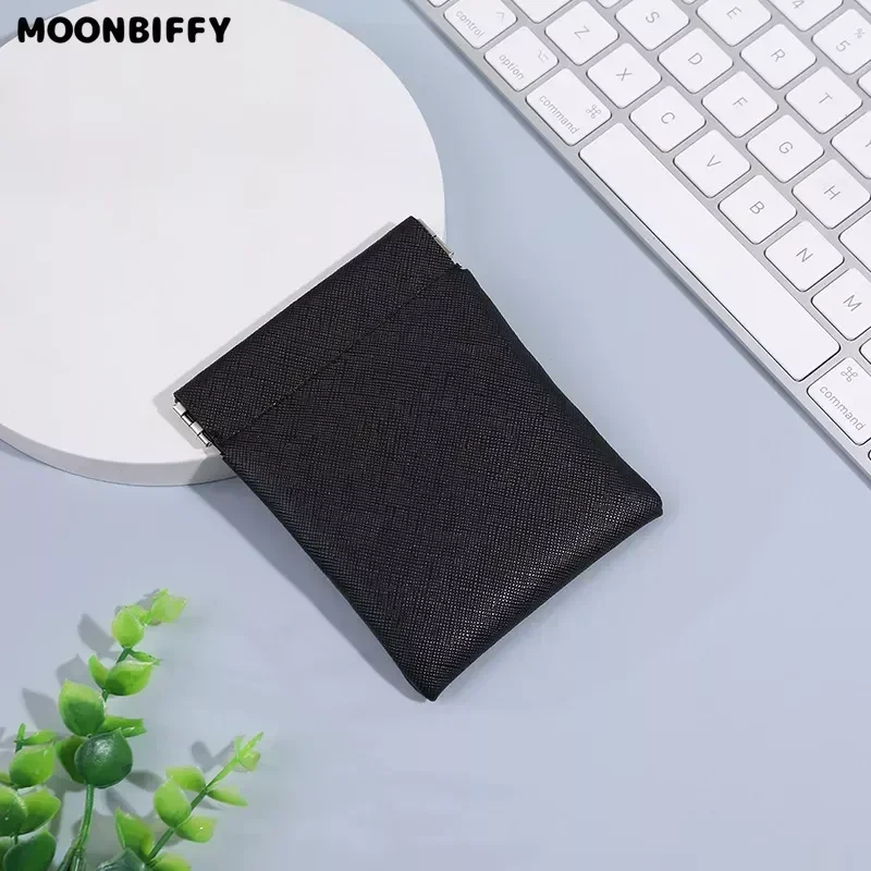 2024 New Pu Leather Coin Purse Women Men Small Mini Short Wallet Bag Money Change Key Earbuds Credit Card Holder for Kids Girl