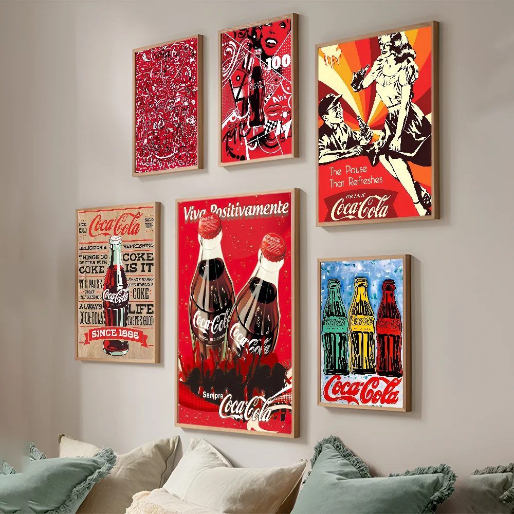 C-coca-cola Movie Sticky Posters Fancy Wall Sticker For Living Room Bar Decoration Vintage Decorative Painting