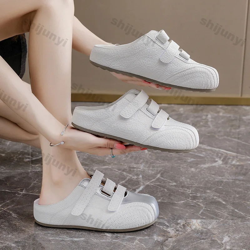 

Fashion Mules Shoes 2026 Summer New Comfortable Breathable Increased Internal Casual Flats Non Slip Hard Wearing Women Shoes