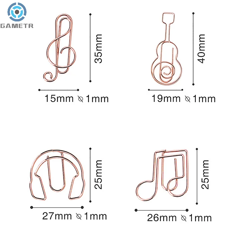 10 buah klip kertas logam catatan musik gitar kreatif alat tulis pelajar pembatas buku bentuk Earphone perlengkapan mengikat sekolah kantor