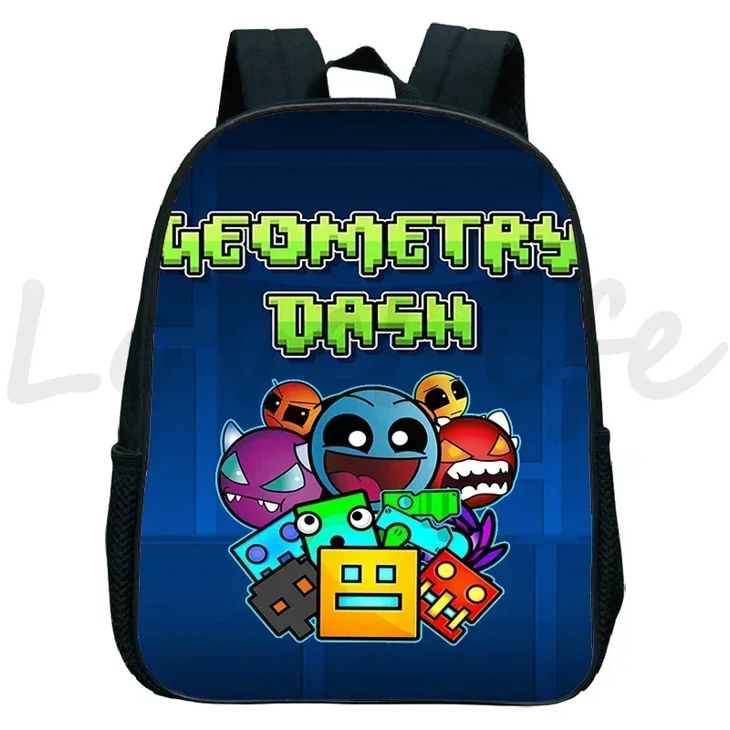 Angry Geometry Dash Kindergarten Backpacks Boys Girls Rucksack Anime Small Bookbag Kids Cartoon School Bags Children Backpack