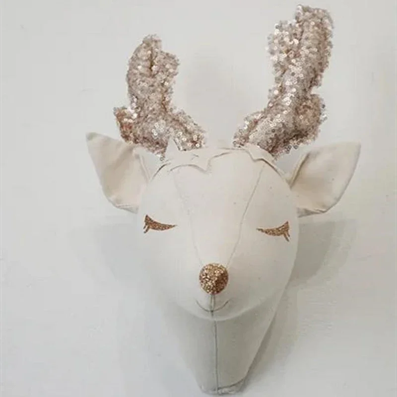 Tête d'animaux en feutre faite à la main, décor de chambre INS, jouets en peluche d'éléphant licorne, têtes d'animaux, décoration murale pour enfants, installation douce