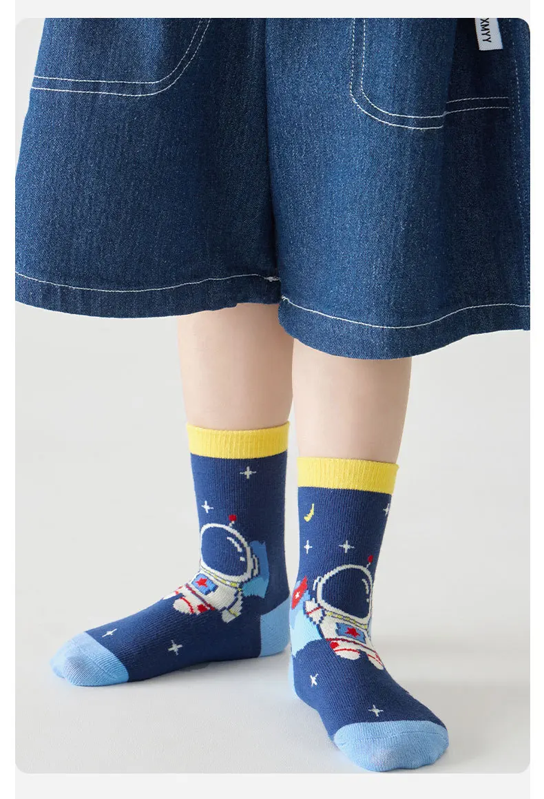 5 Paar Herbst Jungen Socken Tiere Löwen socken Kinder mittlere Socken Baby Baumwoll socken – Detail 15
