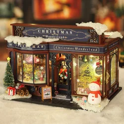 Christmas Gift DIY Big Doll House Wooden Miniature Furniture Dollhouse Handmade home Model Assembly Toys for Children