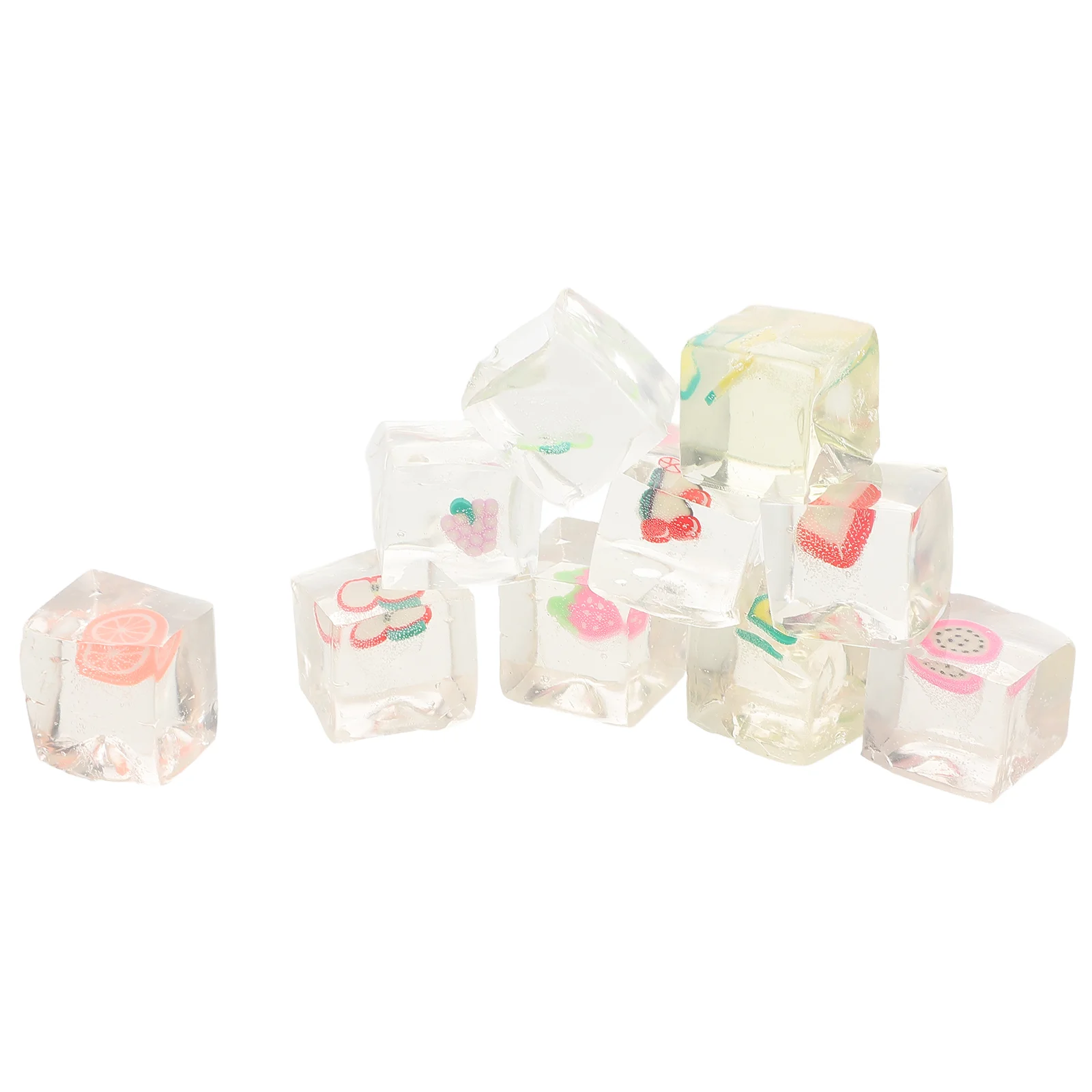 10 ชิ้น Ice Cube ผลไม้หยิกความเครียดก้อน Squishy Balls Sensory ของเล่นของเล่นเพลงสําหรับเด็กเด็ก