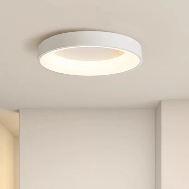 Imagem -04 - Nórdico Led Redonda Luzes de Teto Preto Branco Cinza Lâmpadas de Decoração Quarto Sala de Estar Estudo Salas de Jantar Moderno Brilho Leve