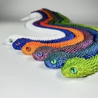 3D Printed Snake Movable Joint Fidget Toy Figurine Simulation Snake Office Desktop Ornament Christmas Gifts Crafts Miniatures 6