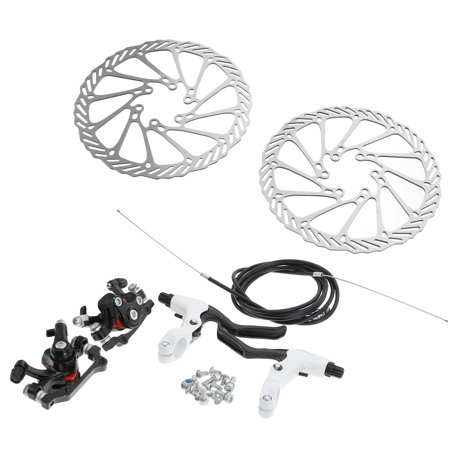 1Set Mechanical Rear Disc Brake Hollow Design Lightweight Mountain Bike Disc Brakes Durable Cycling Brake Rotors Practical