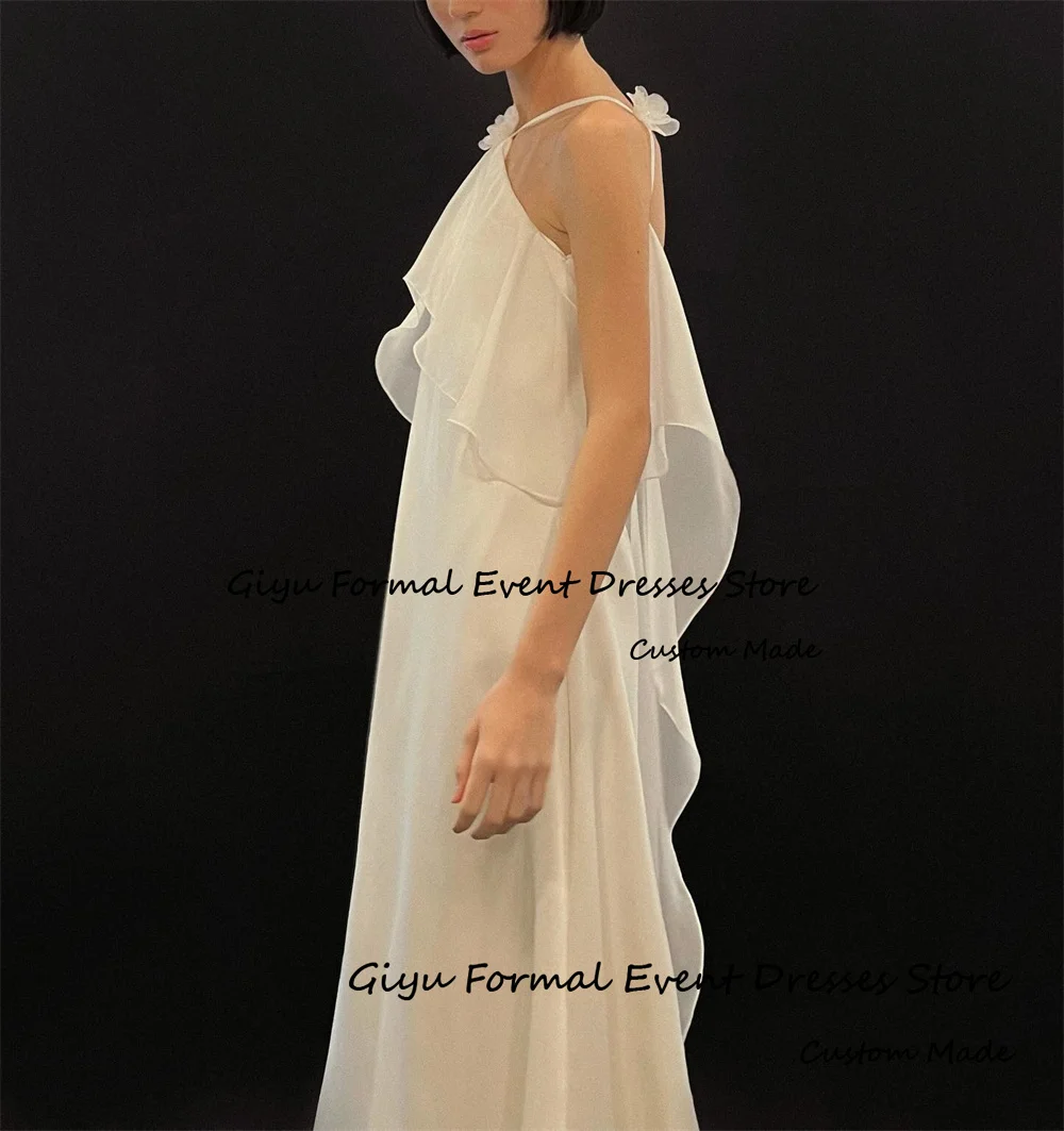 Giyu Simple 3D Followers Wedding Dresses For Woman Spaghetti Strap Sleeveless Evening Dress Vestidos De Novias 2024