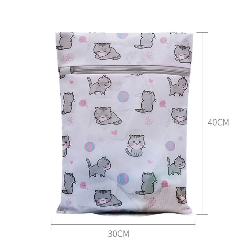 In Machine Cute Laundry Bag Printing Cartoon Cat Dirty Clothes Bag Mesh Foldable Washing Net Pouch Washing Machine