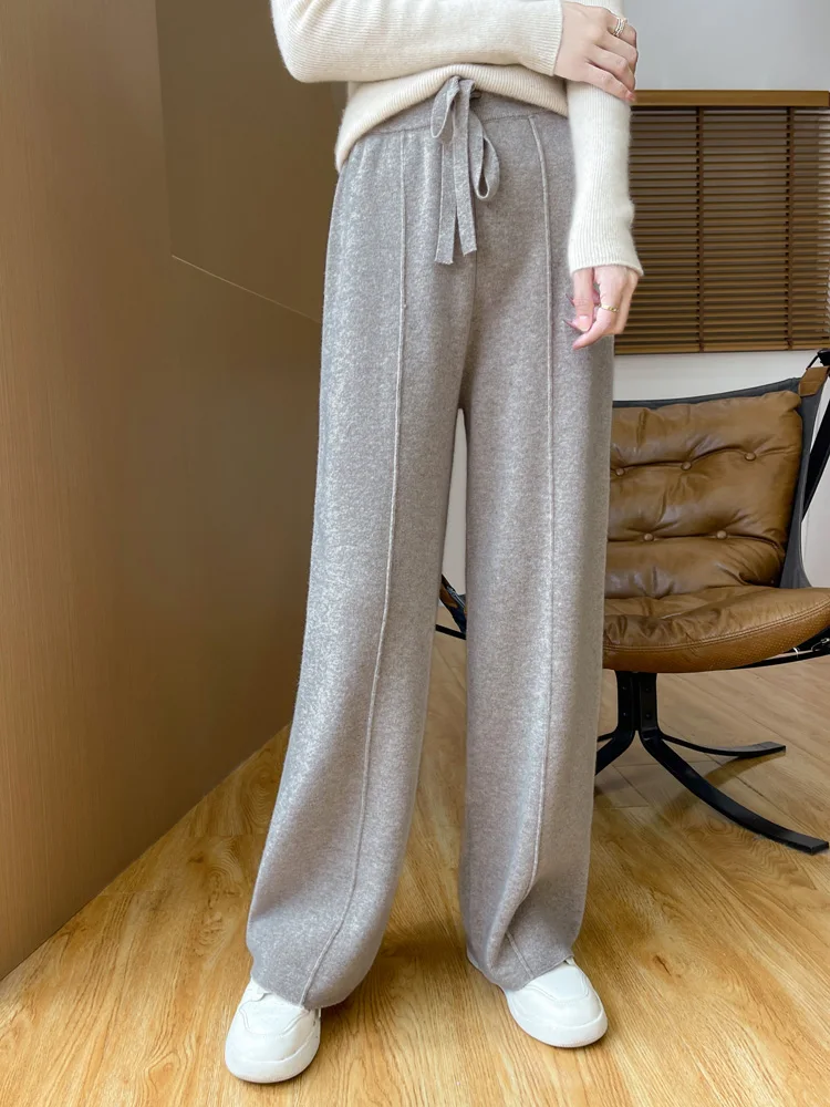 

Новые женские широкие брюки весна-лето 2025: свободные, струящиеся, стройнящие, повседневные, длинные, из ледяного хлопка, комфортные, модные