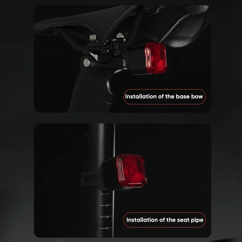 Smart Bike Tail Light with Digital Battery Display Auto Bike Brake Rear Light Type-C Rechargeable Bicycle Accessories