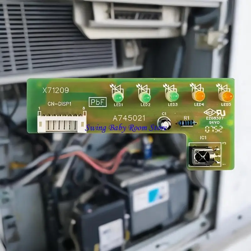 K1AD Display Temperature Receiver Board Replacement for Air Conditioner Indoor Units, A745021 Green PCB with Repair Ready Layout