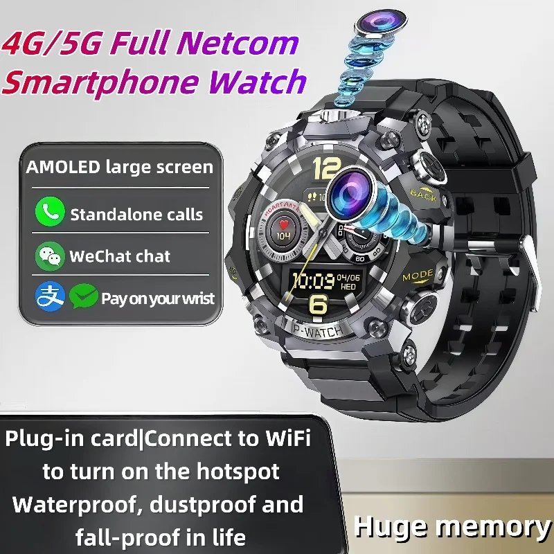 

Q668 Smart Watch Android 4G LTE Smartwatch IP68 waterproof 800W HD Dual Camera Amoled GPS WIFI Multi sport mode Download Apps