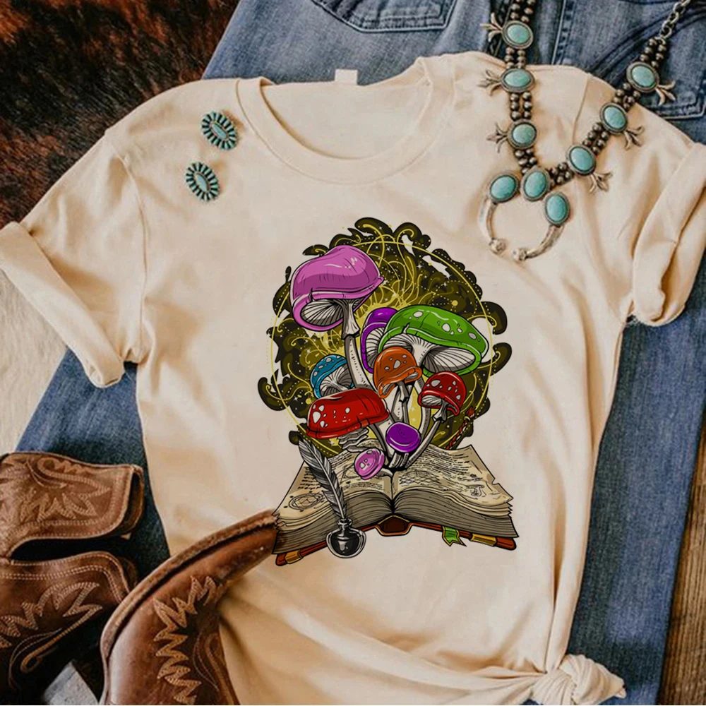 

Magic Mushrooms Alien Psychedelic t shirt women harajuku designer Y2K t shirt girl 2000s comic clothes