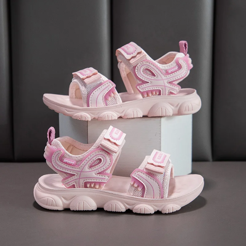 Design Girls Sandals Cute Pink Children Summer Shoes Casual Sneaker 4-8 Years Beach Water Shoes Open Toe Sports Sandals for Girl