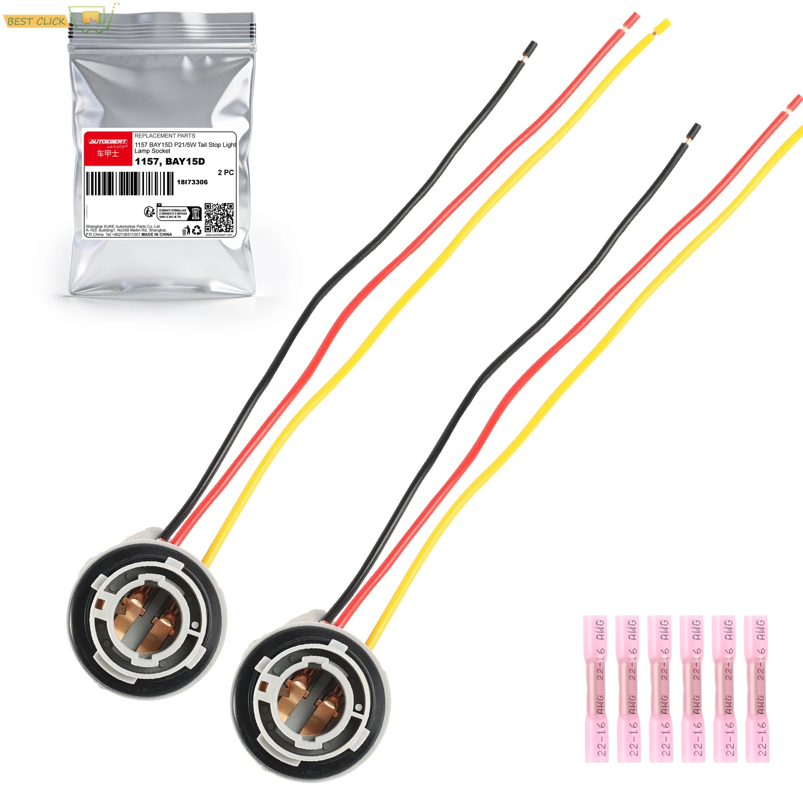 2pcs 1157 BAY15D P21/5W Plastic Bulb Holder For Brake Turn Signal Tail Light Socket Durable Vehicle Replacement