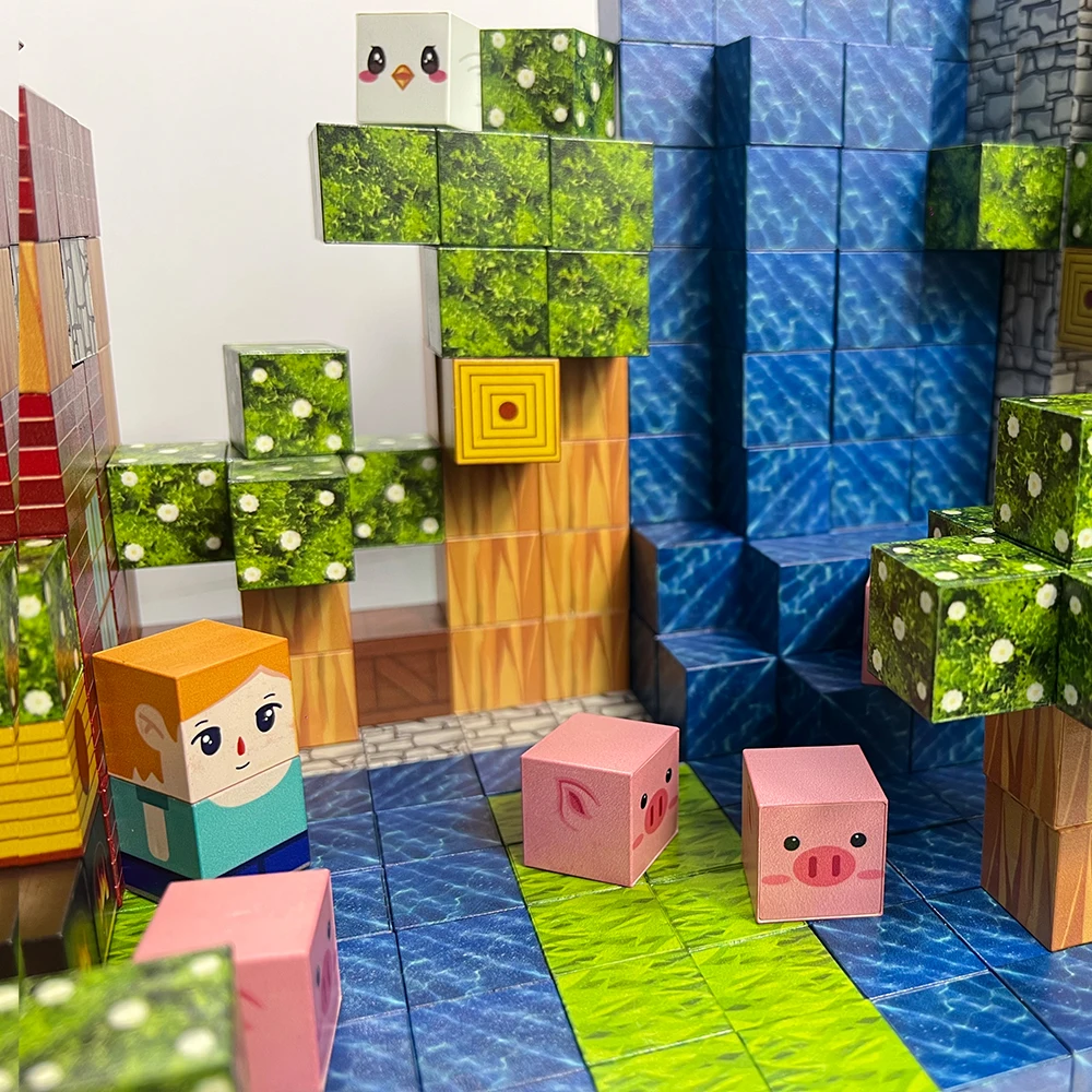 Stream Cabin Magnetic Building Block Creative Bricks My Famous Scene World Architectural Set DIY Model Kids Toy Christmas Gifts