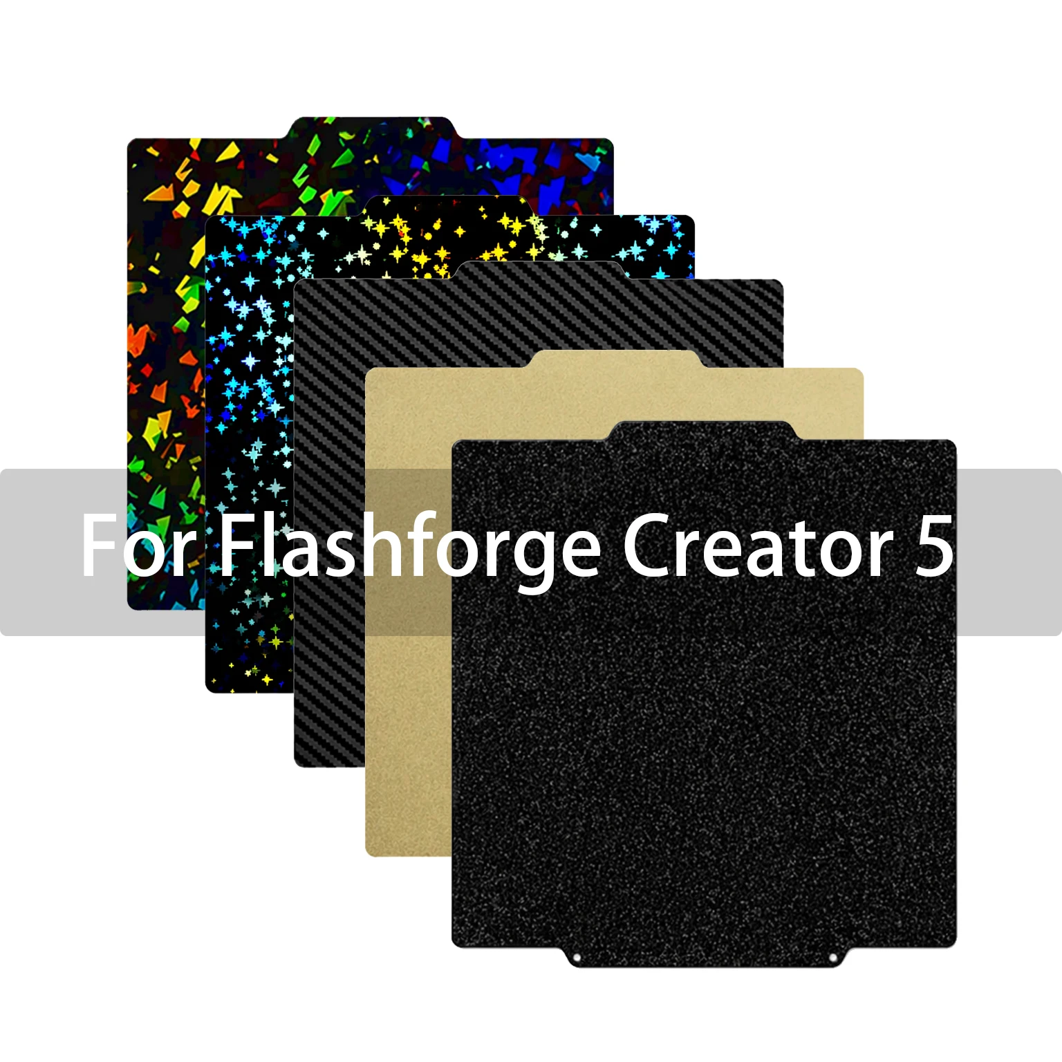 Двусторонняя печатная пластина Flashforge Creator 5/5 PRO (256x256 мм) из пружинной стали C5 с покрытием PEI/PET/PEO для 3D-принтера Creator 5 PRO