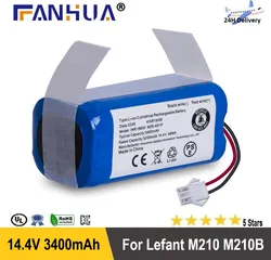 New 2600mAh Battery Replacement for Lefant M210 M210B M210P M213 M213S Robot Vacuum Cleaner 14.4V 36.3Wh