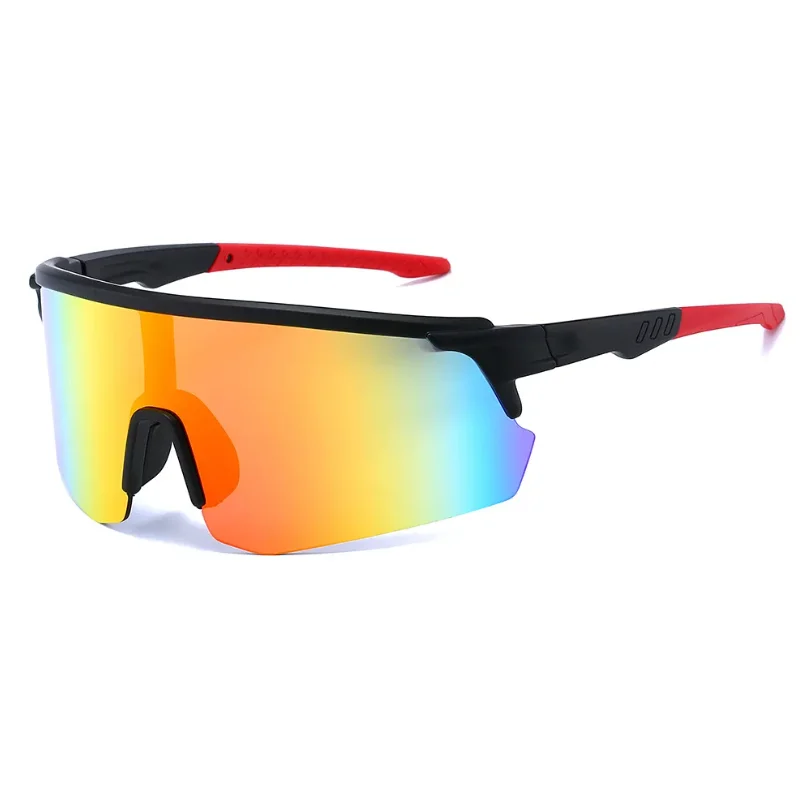 Oversized Sports Sunglasses Men Cycling Glasses Mirrored Outdoor Goggles Trendy Wrapped Anti-UV Riding Shades