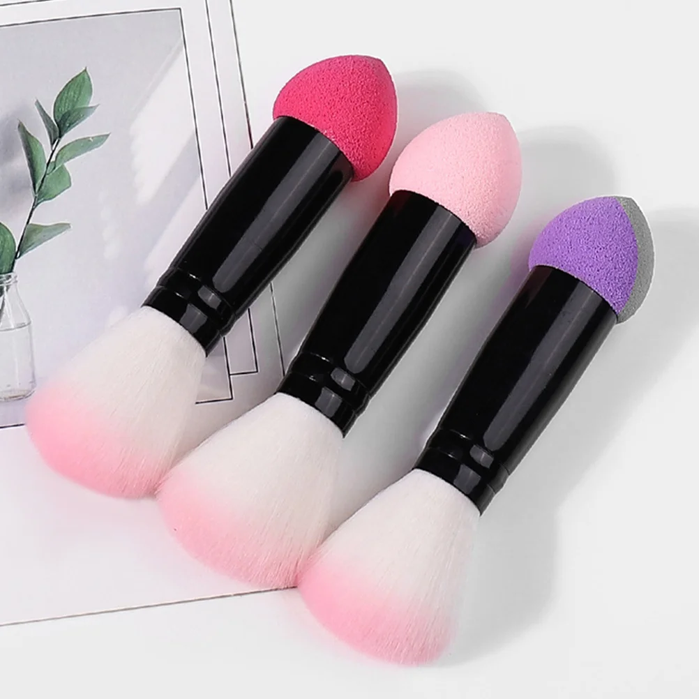 6 قطع من فرش المكياج ذات الأطراف المزدوجة، أداة وضع بودرة أحمر الخدود وبودرة المدمجة لمجموعة فرش الوجه ذات اللمسات النهائية الناعمة للنساء #6