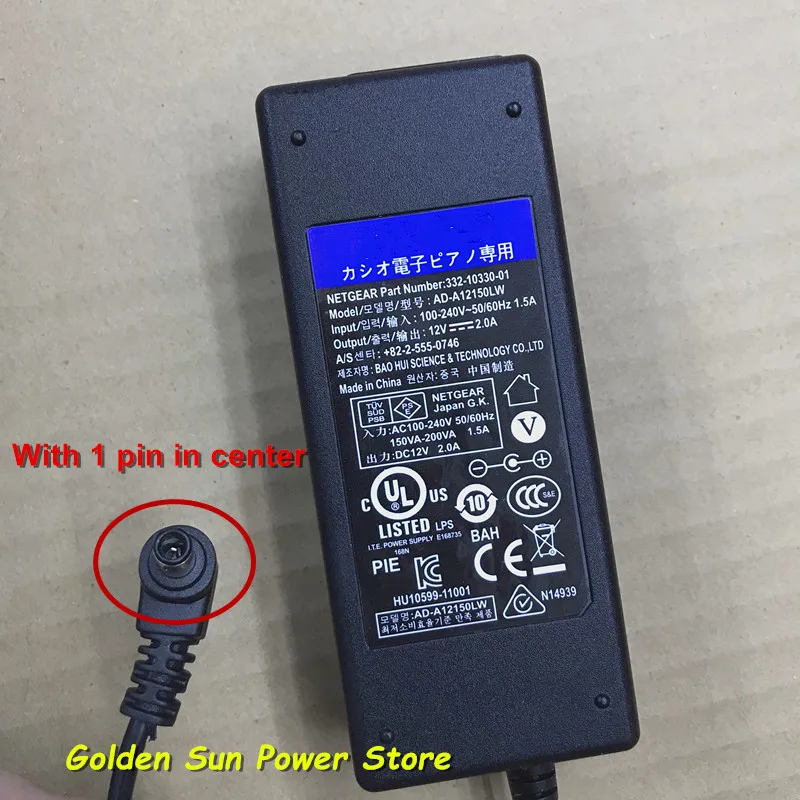 Original OEM AD-A12150LW 12V 2A AC Adapter Charger For CASIO Electronic Piano PX-130/135/160/330 CDP-120/130/135 Power Supply