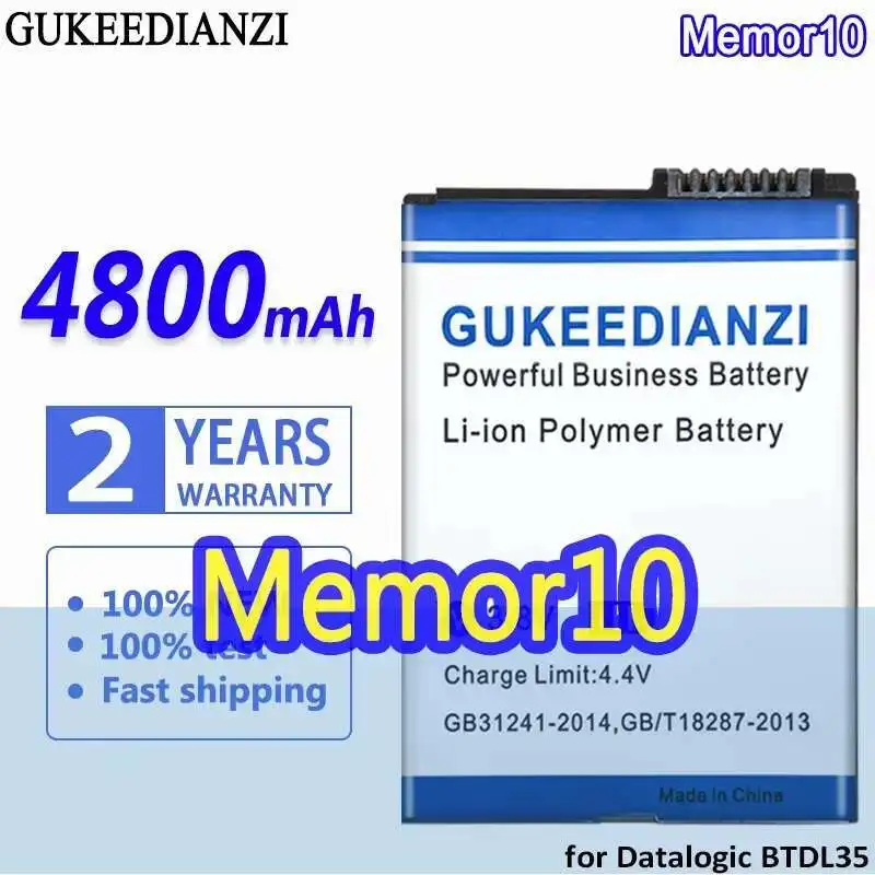 

4800Mah Barcode Scanning Device Battery Long Lasting For Datalogic BTDL35 Memor 10 Memor10 High-Capacity