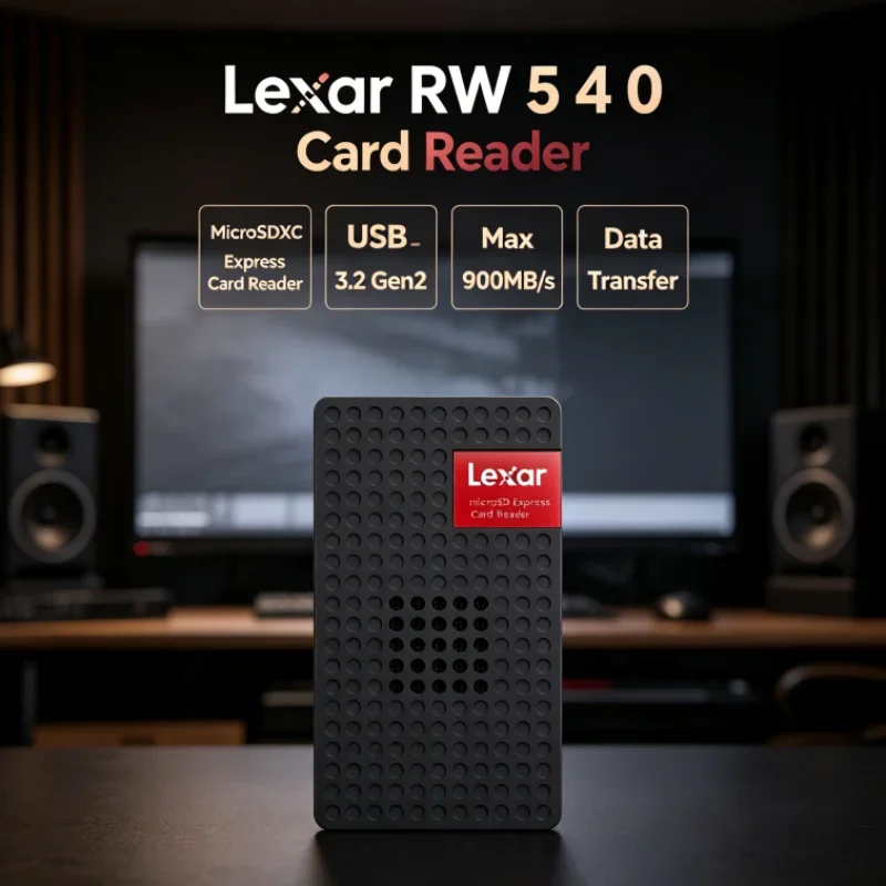 Lexar MicroSDXC Express Card Reader RW540 PLAY PRO MicroSD Card Reader Max 900MB/s USB 3.2 Type-C for Photo Transfer