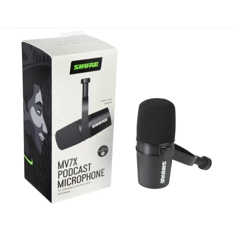 Shure MV7X Professional Dynamic Vocal Microphone with XLR Interface for Live Streaming Recording Dubbing and Game Streaming MV7X