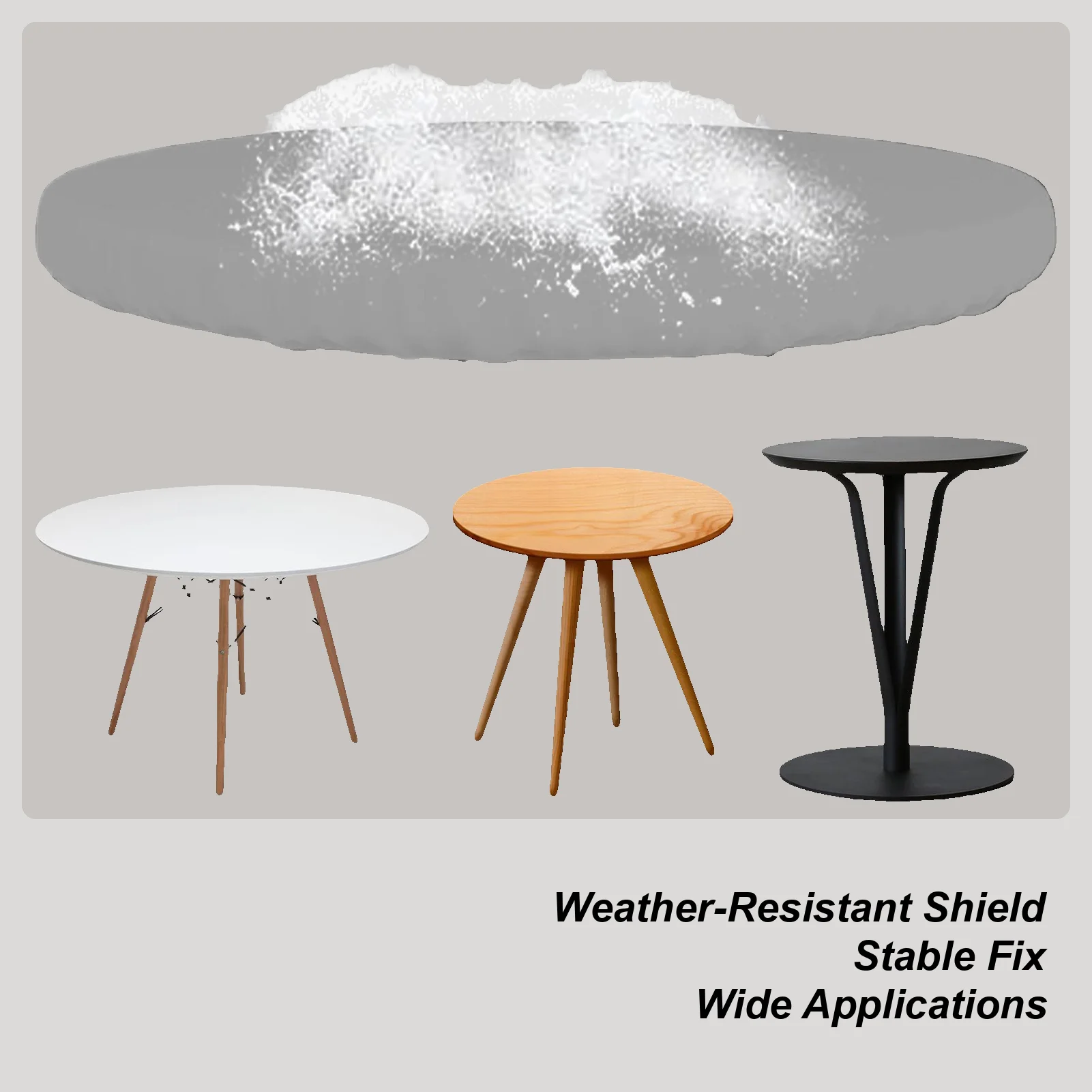 Winter dustproof 210D Oxford cloth round table cover UV Resistant Tarp Picnic Table Coverwith Drawstring for Porch Terrace