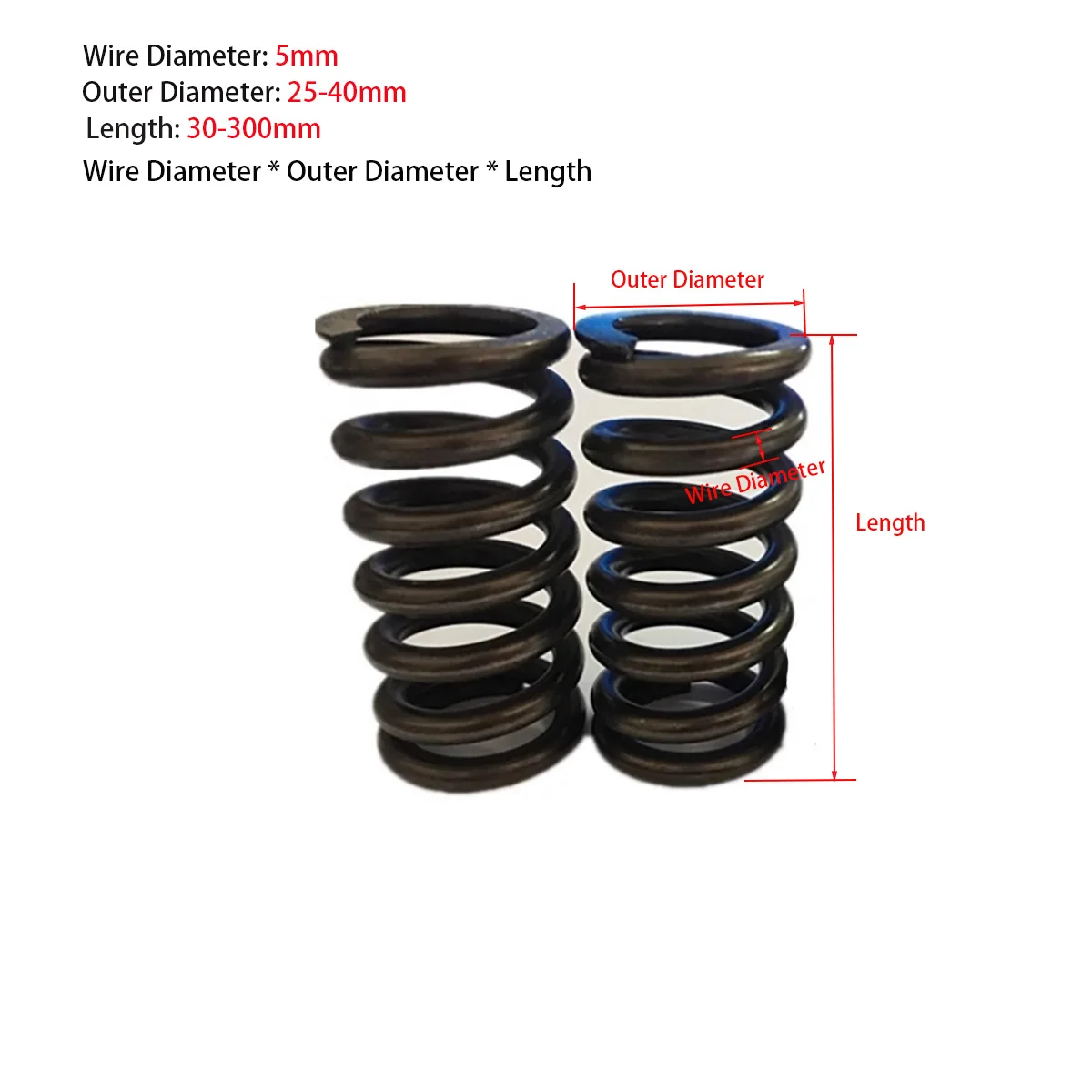 Black Strong Compression Spring/Compression Spring Vibrating Screen Spring Wire Diameter 5mm