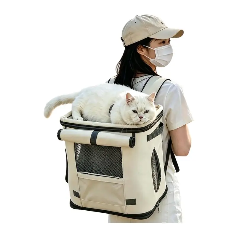 Cat Bag Out Portable Pet Backpack Three-dimensional Non-collapse Multi-network Breathable Large-capacity Cat Air Box
