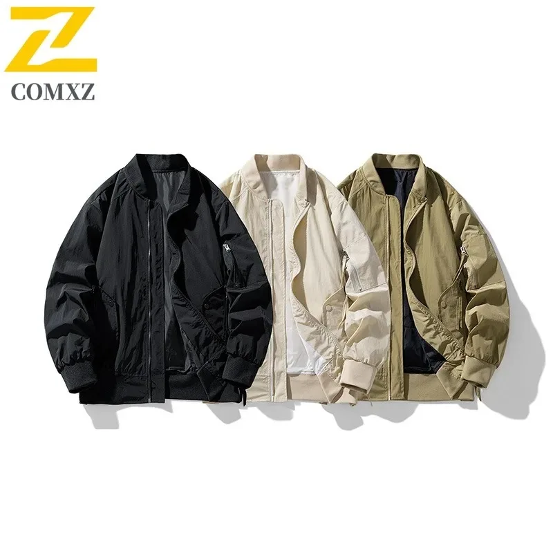 

COMXZ 2025, универсальная куртка, модное повседневное однотонное свободное пальто, водонепроницаемая ветровка с защитой от солнца, уличная альпинистская куртка