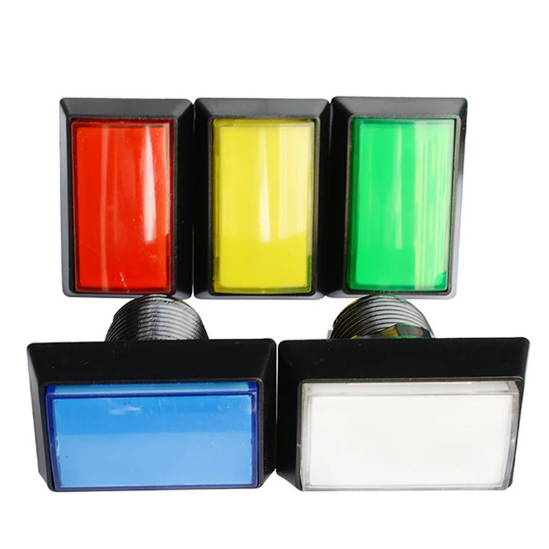 10PCS 51*34mm Bevel edge Rectangle game machine push button arcade LED momentary push button illuminated push button