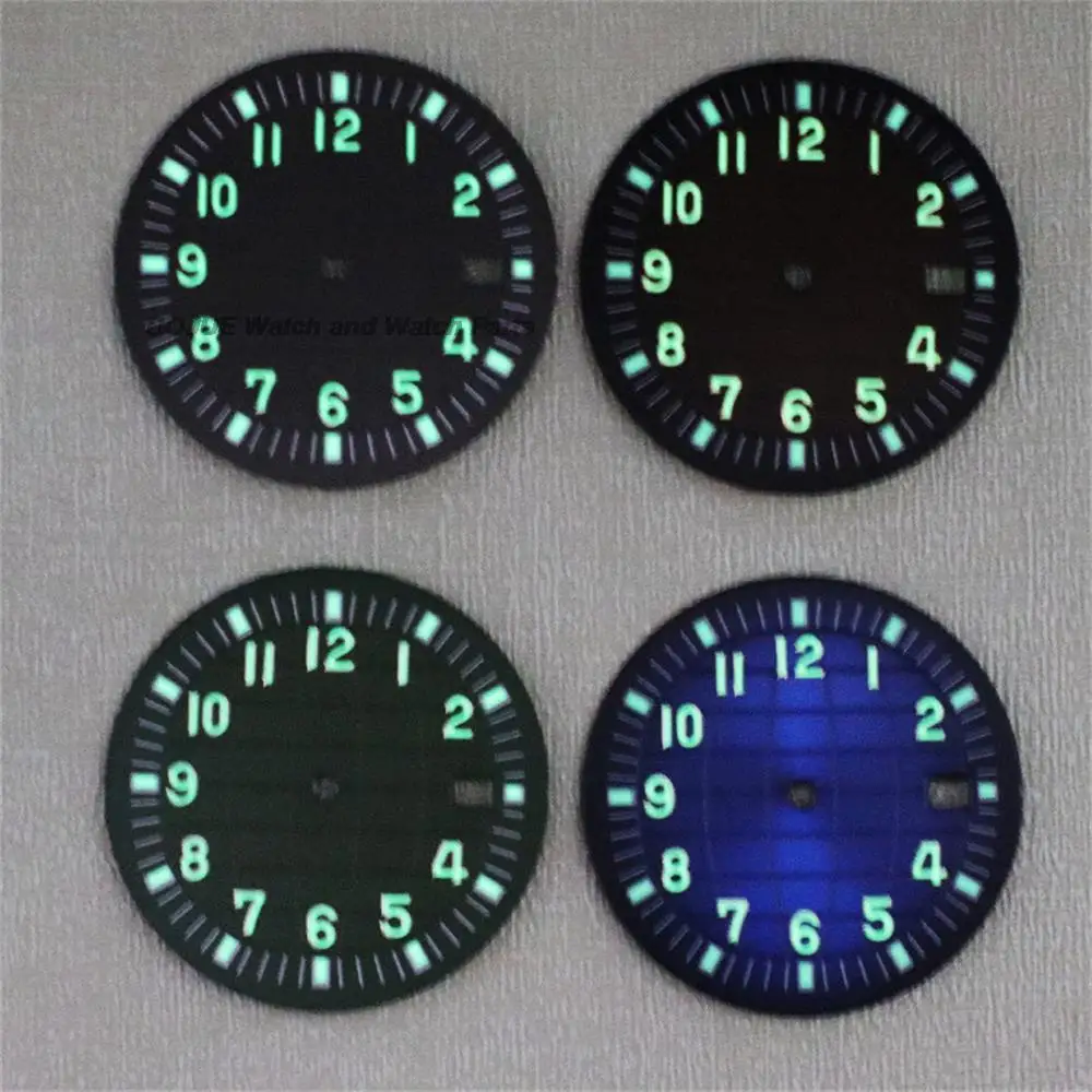 32mm NH35 Dial Green Luminous Diving Watch Dial for AQUANAUT NH35 Automatic Movement Modified Mechanical Accessories Parts