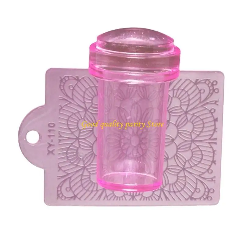 

M4YA Jelly Clear Stamper Scrapers Silicone Art Stamper Stamping Kits DIY Art Tools Salon-Home