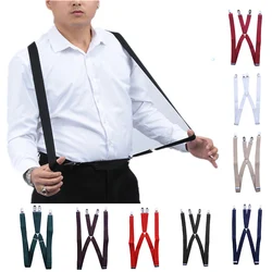 2.5 X110cm Elastic Polyester Suspenders Men 4 Clips Vintage Men's Women Suspender Trousers Wedding Suspension For Skirts