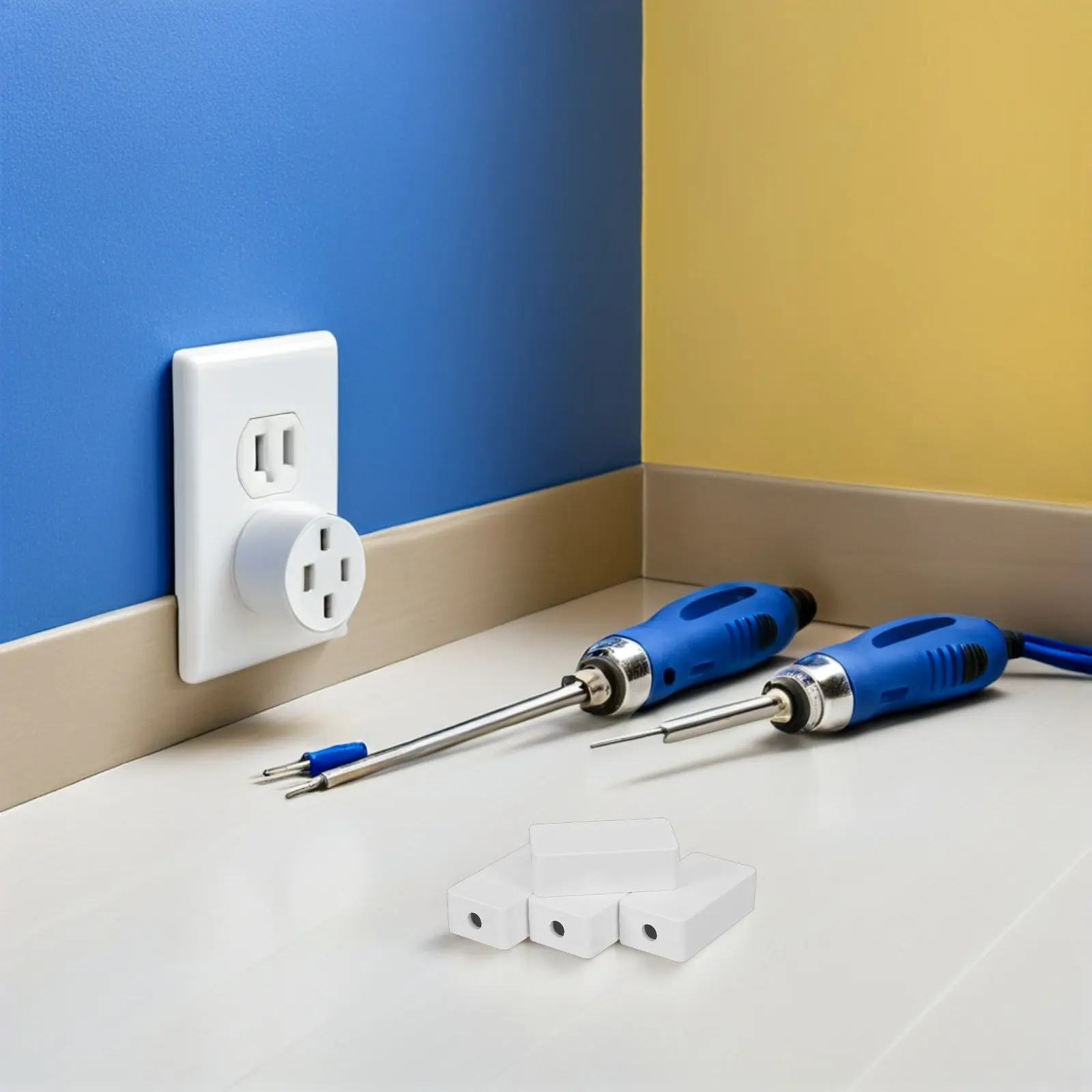 10Pcs Electrical Junction Box Plastic Small Wire Connector Case White 0.2 Inch Hole LED Control Indoor Outdoor DIY Projects