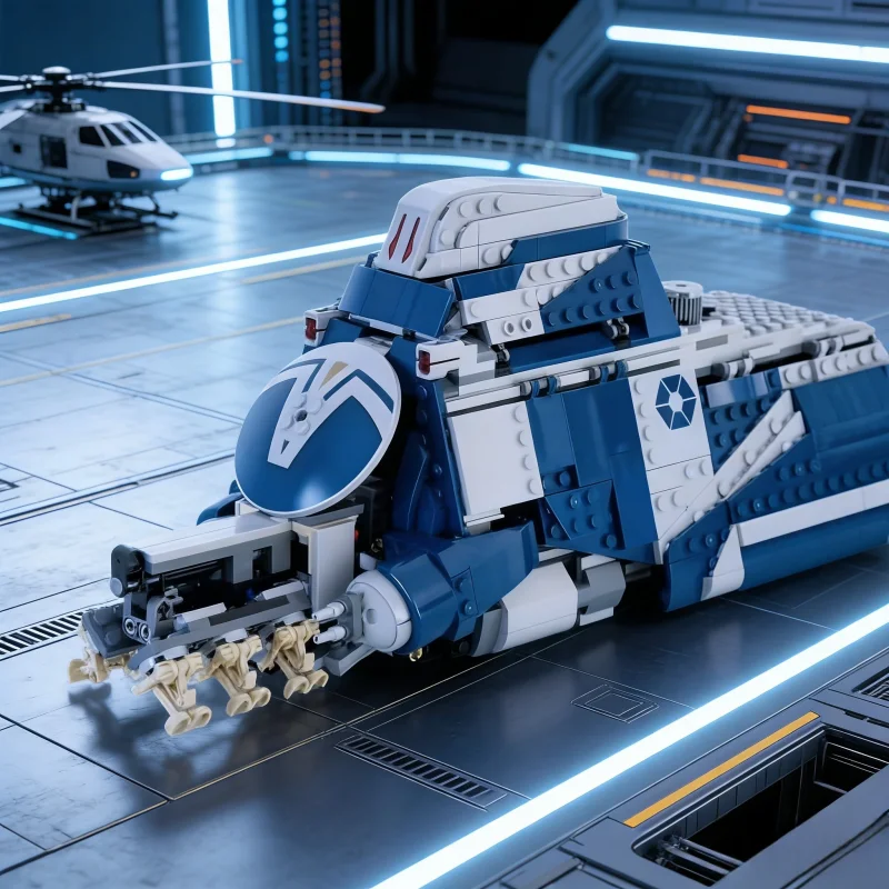 

Новая модель синего транспортного средства MOC, 976 деталей, конструктор для дома, подарок для мальчиков