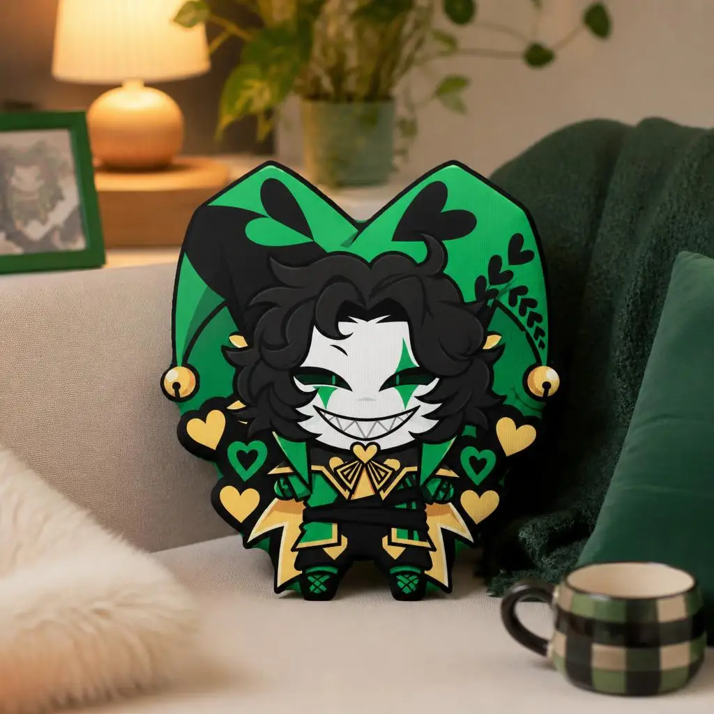 Anime Jester Clown Shaped Pillow Stuffed Cushion for Gothic Circus Home Decor Creepy Character Throw Pillow Sofa Gift Idea