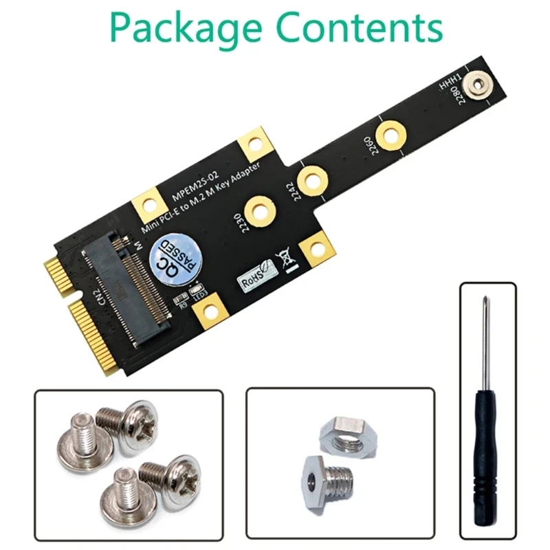 Adaptador placa risers mini PCIExpress NVME SSD para acessórios PC