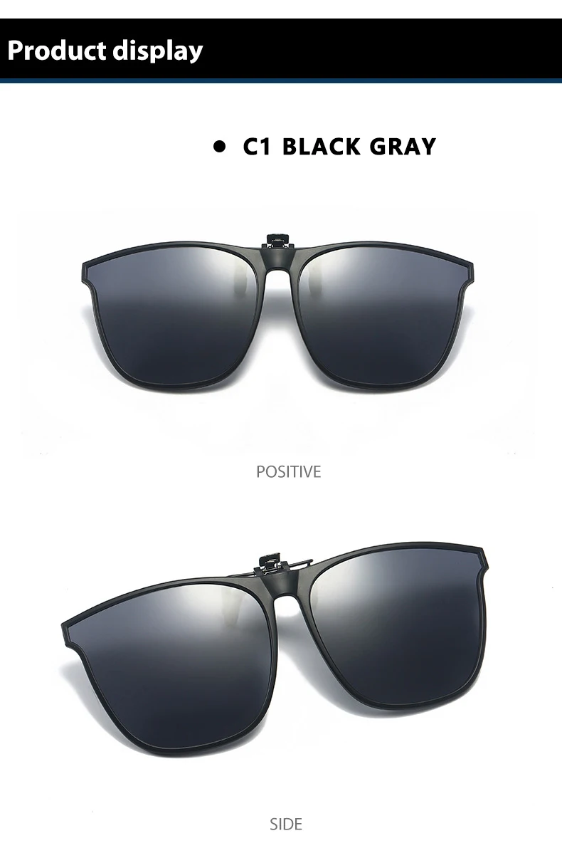 Polarisierte Clip Auf Sonnenbrille Männer Auto Fahrer Brille Nachtsicht Gläser Anti Glare Vintage Quadratische Gläser Oculos – Detail 10