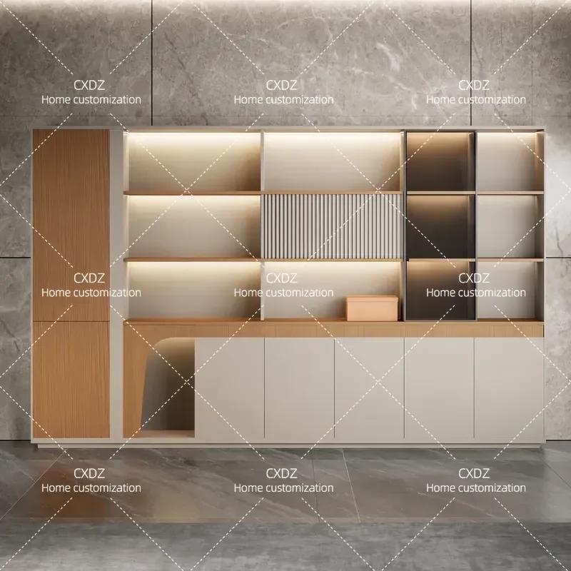 Office Bookcase Boss Desk Background  File Cabinet Wooden Data Cabinet Storage Cabinet Storage Display