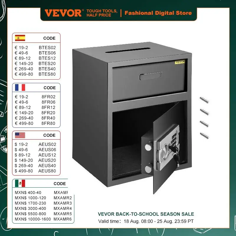 VEVOR Electronic Safe with Drop Slot for Valuables