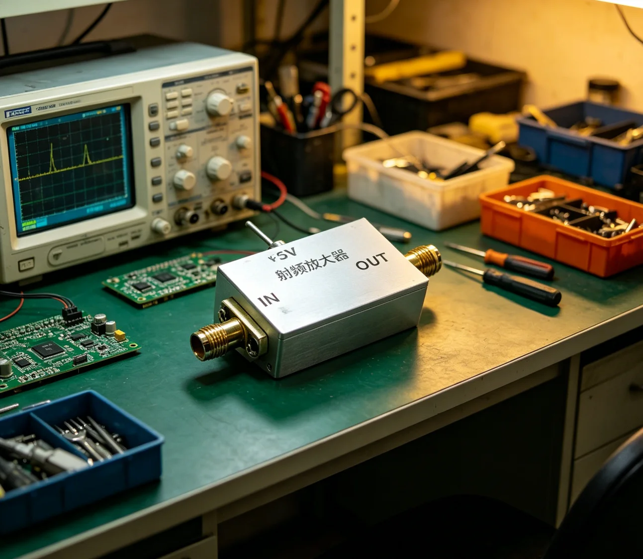 C X KU Band Microwave Amplifier, 5-18G High Gain Broadband Power Amplifier