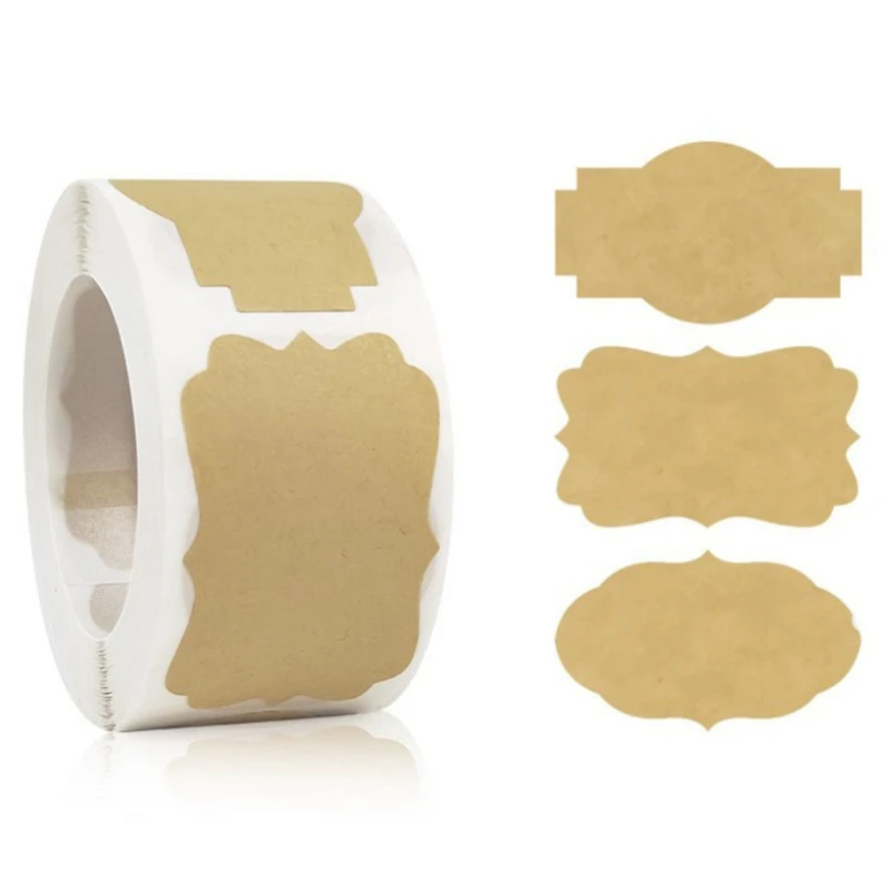250pcs 1 Rolled Gift Labels Self Adhesive Paper Stickers for Cosmetics Food Crafts and Christmas Decorations Gift Wrap Packaging